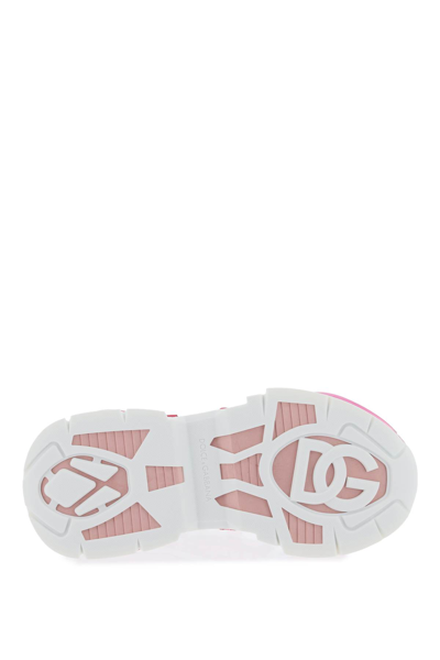 Shop Dolce & Gabbana Airmaster Sneakers In Bianco Rosa (white)