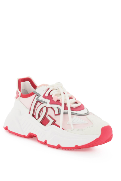 Shop Dolce & Gabbana Daymaster Sneakers In Bianco Rosa (white)