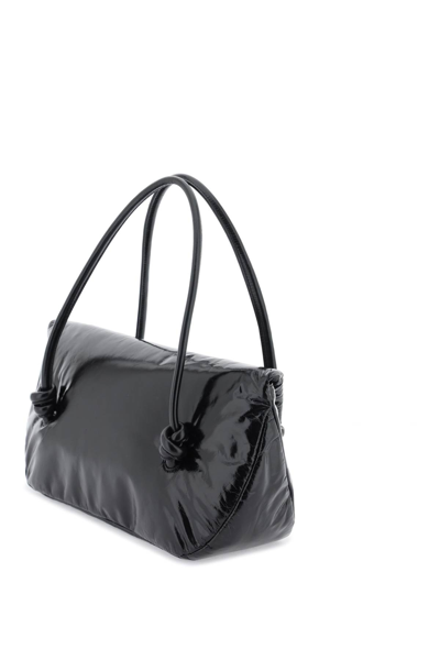 Shop Jil Sander Padded Leather Shoulder Bag In Black (black)