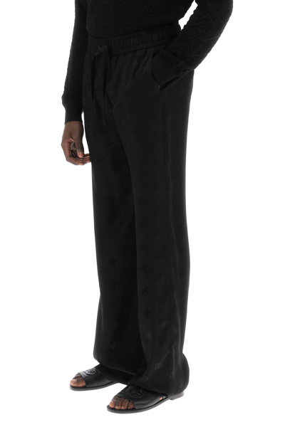 Shop Dolce & Gabbana Dg Jacquard Pants In Nero (black)