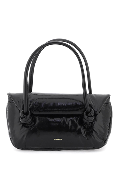Shop Jil Sander Patent Leather Small Shoulder Bag In Black (black)