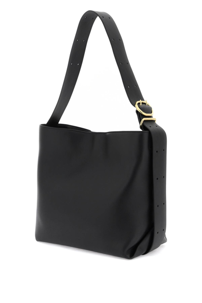 Shop Jil Sander Leather Shoulder Bag In Black (black)