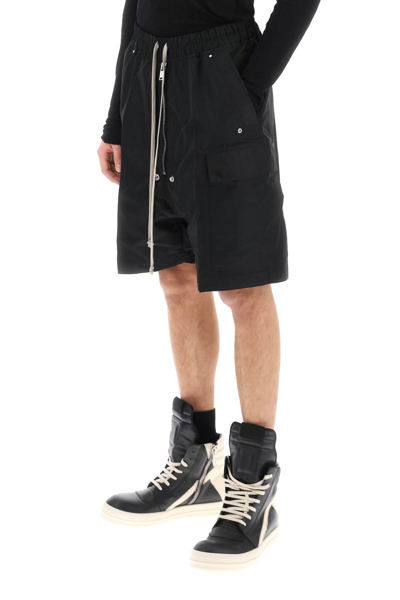 Shop Rick Owens Cargo Shorts In Faille In Black (black)