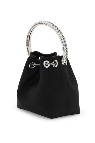 Shop Jimmy Choo Bon Bon Handbag In Black Crystal (black)