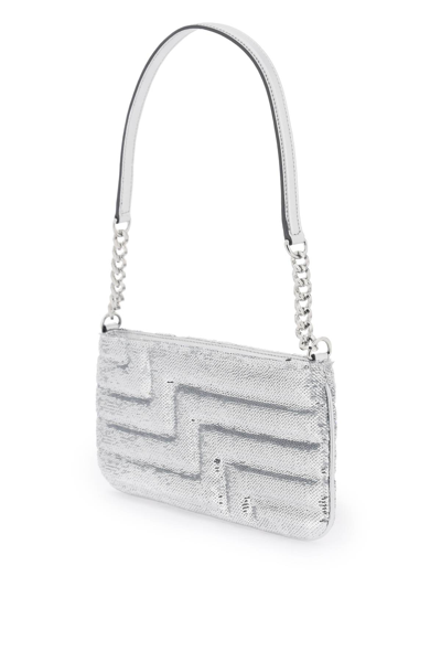 Shop Jimmy Choo Avenue Slim Shoulder Bag In Silver Silver (silver)