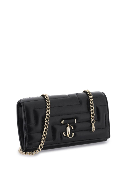 Shop Jimmy Choo Avenue Crossbody Mini Bag In Black Light Gold (black)
