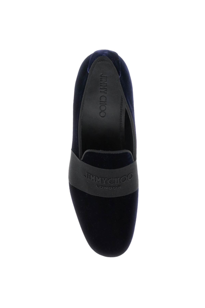 Shop Jimmy Choo Thame Loafers In Navy Black Navy (blue)