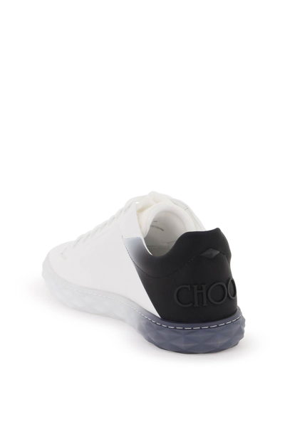 Shop Jimmy Choo Diamond Light/m Ii Sneakers In V White Black Mix (white)