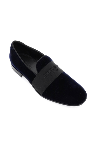 Shop Jimmy Choo Thame Loafers In Navy Black Navy (blue)