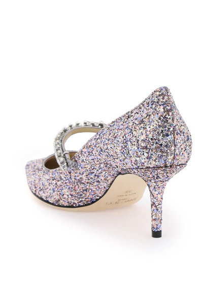 Shop Jimmy Choo Bing 65 Pumps With Glitter And Crystals In Sprinkle Mix (pink)