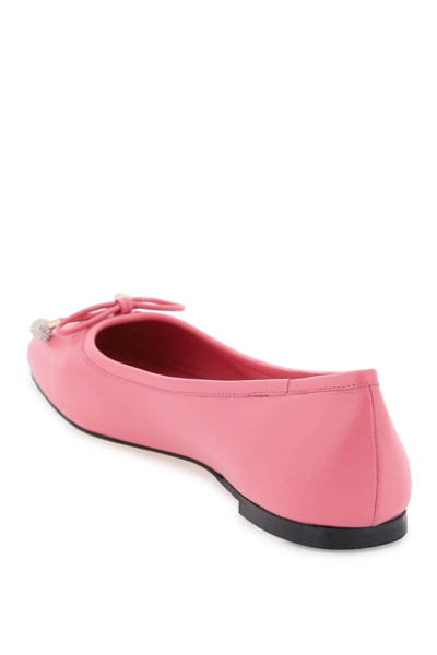 Shop Jimmy Choo Elme Ballerina Flats In Candy Pink (black)