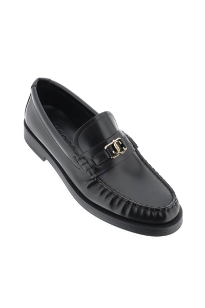 Shop Jimmy Choo Addie Loafers In Black (black)