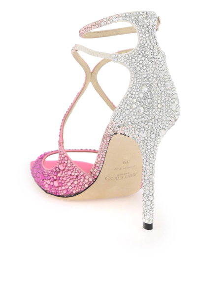 Shop Jimmy Choo Azia 95 Pumps With Crystals In Candy Pink Crystal (fuchsia)