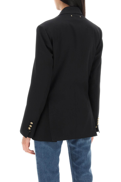 Shop Golden Goose Double-breasted Blazer With Heraldry Buttons In Black (black)