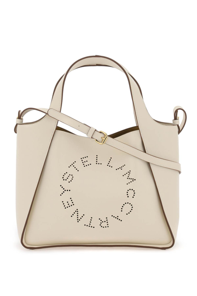 Shop Stella Mccartney Stella Logo Tote Bag In Pure White (brown)