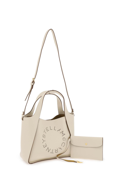 Shop Stella Mccartney Stella Logo Tote Bag In Pure White (brown)
