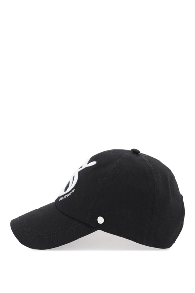 Shop Stella Mccartney Embroidered Baseball Cap In Ultra Black (black)