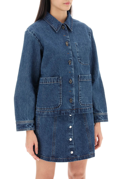 Shop Apc Nikke Denim Jacket In Washed Indigo (blue)