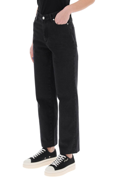 Shop Apc New Sailor Jeans In Noir Delave (black)