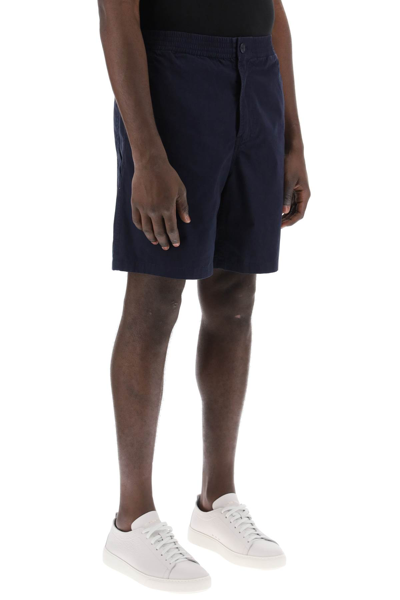 Shop Apc Nirris Shorts In Organic Cotton In Dark Navy (blue)
