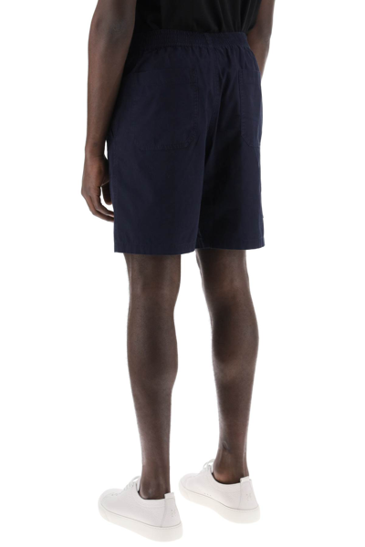 Shop Apc Nirris Shorts In Organic Cotton In Dark Navy (blue)