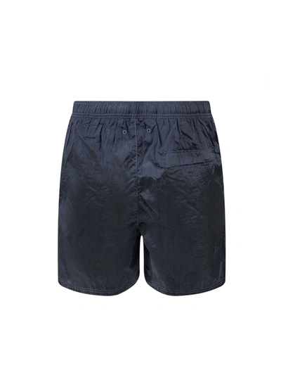 Shop Stone Island Swimsuit With Logo In Bleu