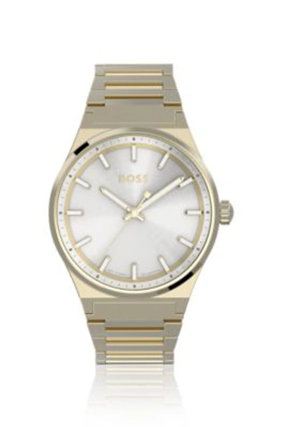 Shop Hugo Boss Gold-tone Watch With Link Bracelet Women's Watches In Assorted-pre-pack