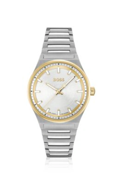 Shop Hugo Boss Two-tone Watch With Silver-white Dial Women's Watches In Assorted-pre-pack