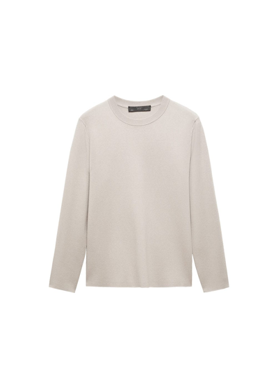 Shop Mango Thermoregulating Fine-knit Sweater Ice Grey In Gris Glacé