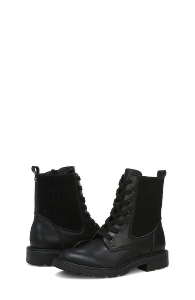 Shop Sam Edelman Lydell Mixed Media Combat Boot In Black