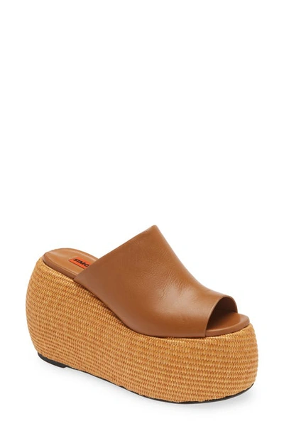 Shop Simon Miller Bubble Wedge Platform Sandal In Toffee/ Natural