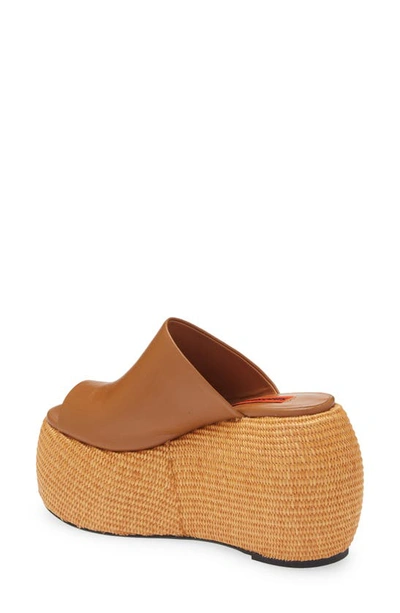 Simon Miller Bubble Wedge Platform Espadrilles In Toffee/ Natural