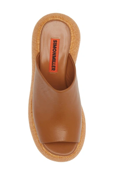 Simon Miller Bubble Wedge Platform Espadrilles In Toffee/ Natural