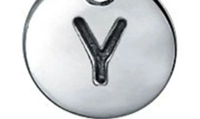 Bling Jewelry Minimalist Sterling Silver Initial Pendant Necklace In Silver - Y