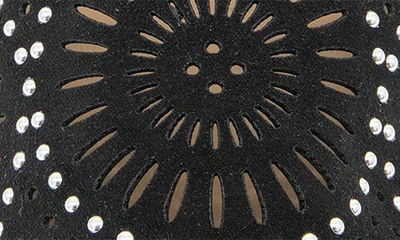 Shop Reaction Kenneth Cole Fine Glass Foil Laser Wedge Sandal In Black Micro