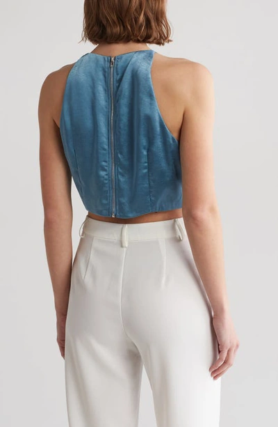 Shop Vici Collection Elenora Front Twist Crop Top In Blue