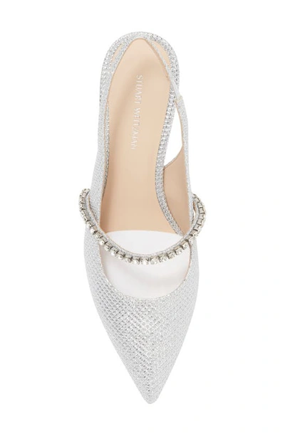 Stuart Weitzman Crystalne 75 Slingback In Silver