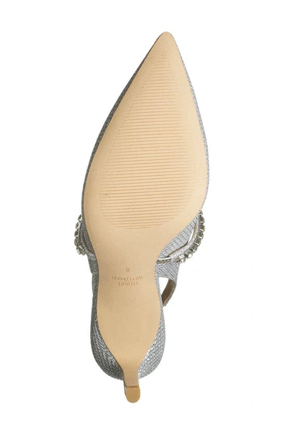 Stuart Weitzman Crystalne 75 Slingback In Silver