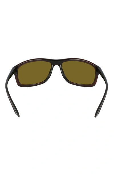 Nike Adrenaline 66mm Rectangular Sunglasses In Brown