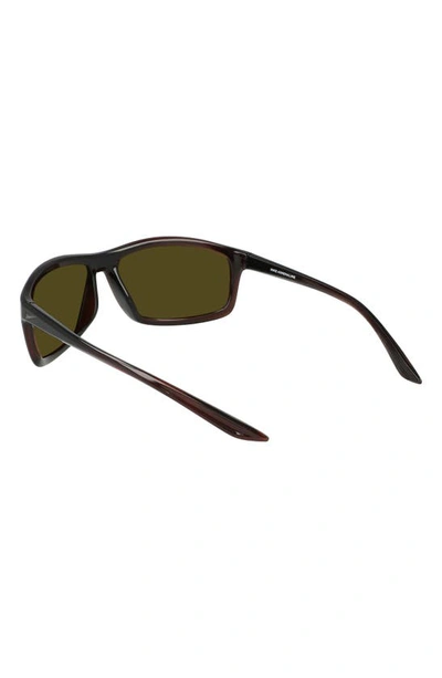 Nike Adrenaline 66mm Rectangular Sunglasses In Brown