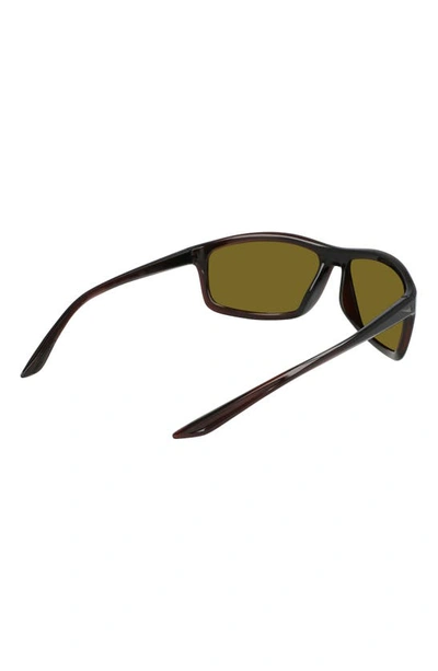 Nike Adrenaline 66mm Rectangular Sunglasses In Brown