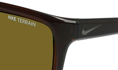 Nike Adrenaline 66mm Rectangular Sunglasses In Brown
