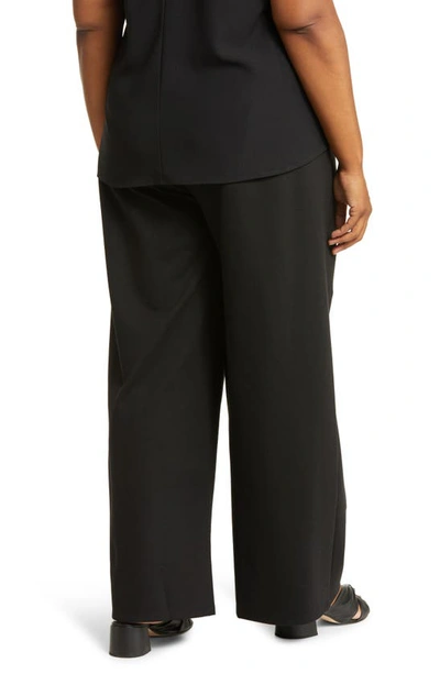 Eileen Fisher High Waist Wide Leg Ponte Pants In Black