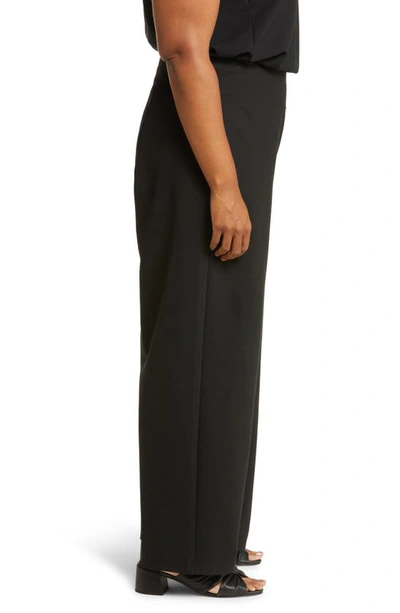 Eileen Fisher High Waist Wide Leg Ponte Pants In Black