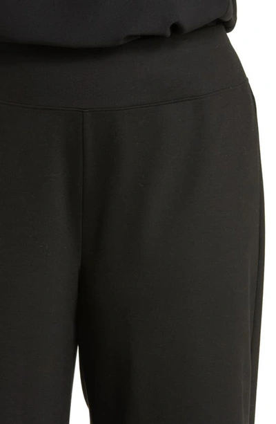 Eileen Fisher High Waist Wide Leg Ponte Pants In Black