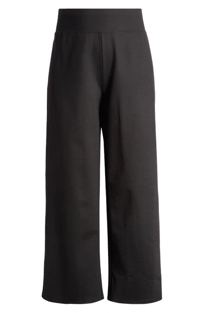 Eileen Fisher High Waist Wide Leg Ponte Pants In Black