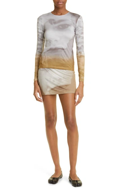 Elliss Eyes Open Jersey Miniskirt In Print Multi