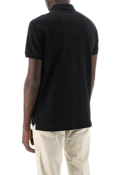 Shop Polo Ralph Lauren Pique Cotton Polo Shirt In Black