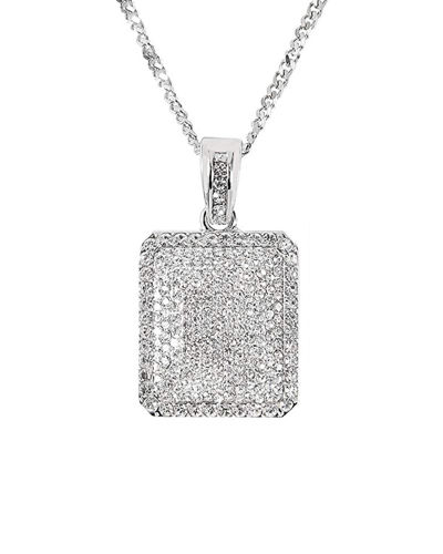 Shop Stephen Oliver Silver Plated Cz Tag Necklace