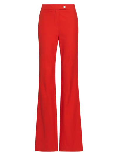 Shop Derek Lam 10 Crosby Women's Mckenna Cotton-blend Boot-cut Trousers In Vermillion